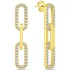 Brilio Silver Módní pozlacené náušnice se zirkony EA1035Y