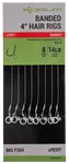 Korum návazec banded hair rigs barbed 8 ks délka 4" - velikost háčku 10
