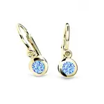 Cutie Jewellery Zlaté dětské náušnice C1537-10-X-1 světle modrá