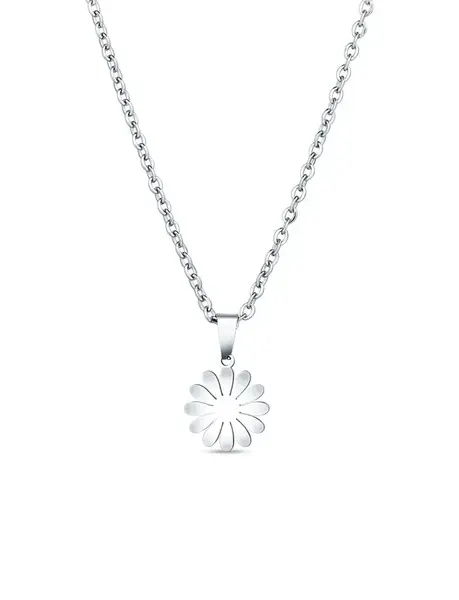 Vuch Krásný ocelový náhrdelník Květina Riterra Silver
