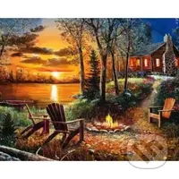 Srub u jezera (Grafix Diamantový obrázek  30 x 40 cm)