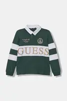 Dětské bavlněné tričko s dlouhým rukávem Guess hnědá barva, L5YP01 KCNQ4