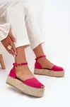 Boto Dámské espadrilky na platformě s pletením fuchsie Selise