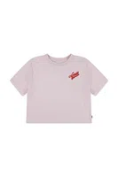 Dětské bavlněné tričko Levi's BOXY MEET AND GREET růžová barva, 3EN561