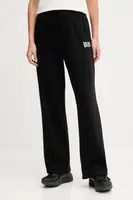 Bavlněné tepláky Dkny dámské, černá barva, s aplikací, DP5P3650