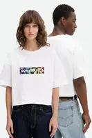 Bavlněné tričko Converse bílá barva, s potiskem, 10028588-A01