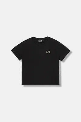 Dětské tričko EA7 Emporio Armani černá barva, 7G000137 AF10373