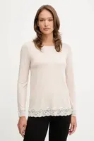 Pyžamové tričko s dlouhým rukávem United Colors of Benetton béžová barva, 3Z123M07X