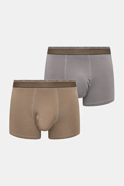 Boxerky CR7 Cristiano Ronaldo 2-pack pánské, hnědá barva, 8502-49-455