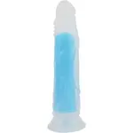 Sexy Elephant Svítící dildo s přísavkou Blue Radiance (20 cm)