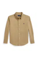 Dětská bavlněná košile Polo Ralph Lauren béžová barva, 322858909022