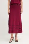 Sukně Dkny vínová barva, midi, áčková, P5ERAX08