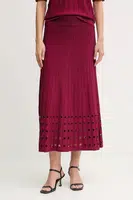 Sukně Dkny vínová barva, midi, áčková, P5ERAX08