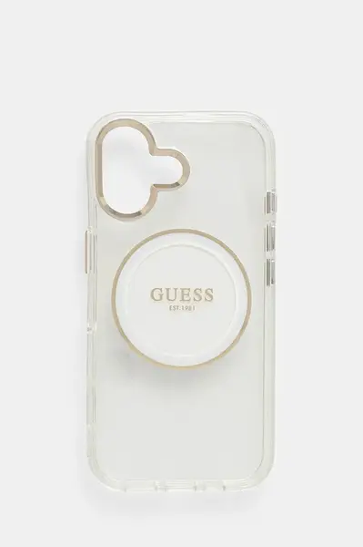 Obal na telefon Guess iPhone 16 bílá barva, GUHMP16SHTDRCEDH