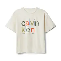 Dětské bavlněné tričko Calvin Klein Jeans béžová barva, s potiskem, IB0IB02578