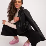 Čierna motorkárska bunda so zipsom