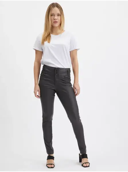 Tmavosivé dámske skinny fit nohavice ORSAY