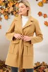 Z6778 DEWBERRY DÁMSKY KABÁT - SVETLÁ KAMELOVÁ