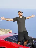 Grafitowa koszulka męska Valueweight V-Neck Fruit of the Loom