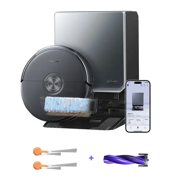 Narwal Flow 2 Robot Vacuum & Mop + 1 Pair Side Brushes + Roller Brush