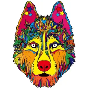 Drevené puzzle-Husky/S H21951