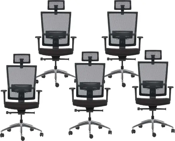 MERCURY 5PACK Ergonomická kancelářská židle WINDY černá, vysoké postavy (5 ks)