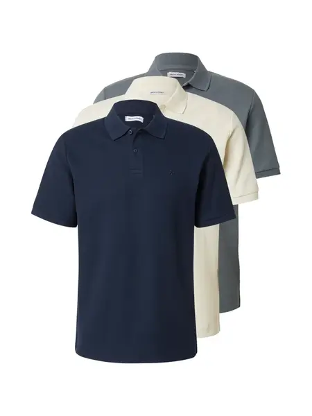 JACK & JONES Tričko 'AUSTIN'  tmavomodrá / čadičová / biela