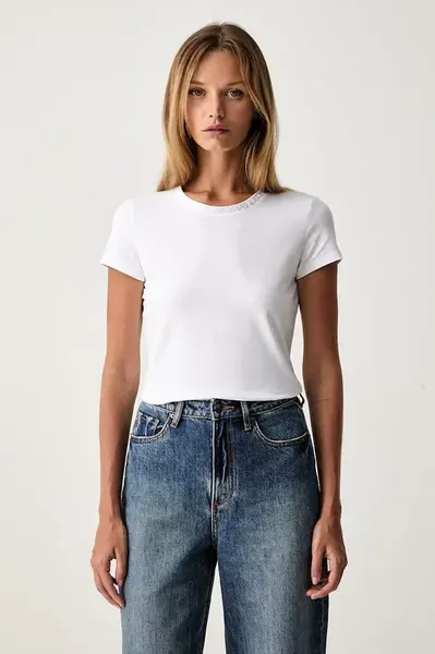 Armani Exchange basic tričko dámské bavlněné s elastanem