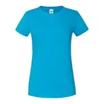 Blue Iconic women's t-shirt in combed cotton Fruit of the Loom