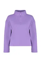 Trendyol Curve Purple Stand Collar Zippered Thessaloniki Thin Knitted Sweatshirt