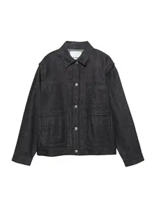 Pull&Bear Prechodná bunda  čierny denim