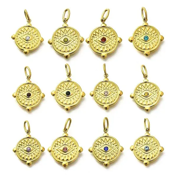 304 Stainless Steel Rhinestone Pendants