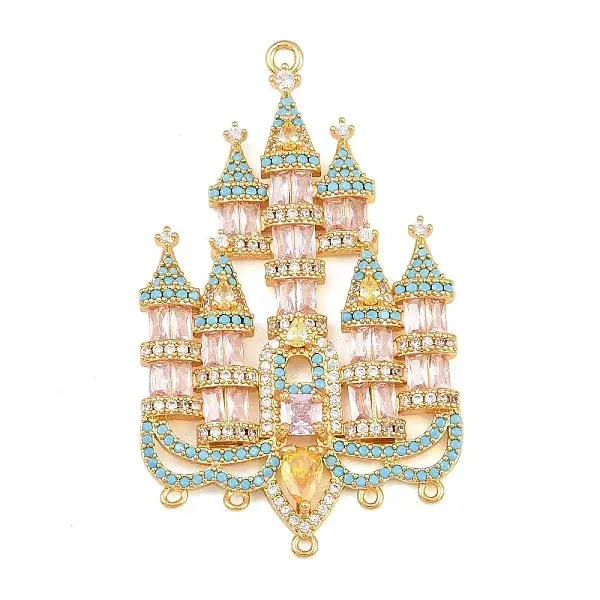 Brass Pave Cubic Zirconia Chandelier Component Links