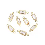 Brass Clear Cubic Zirconia Connector Charms