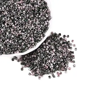 Opaque Picasso Cylinder Glass Beads