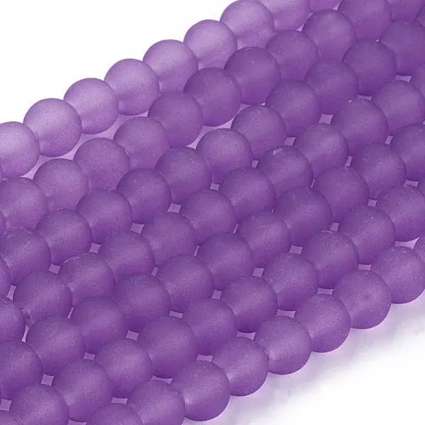 Baking Paint Transparent Glass Bead Strands