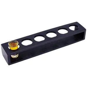 6 Hole Bamboo Wine Glass Organizer Holder