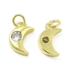 Brass Micro Pave Cubic Zirconia Charms