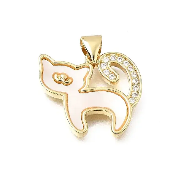 Brass Micro Pave Clear Cubic Zirconia Pendants