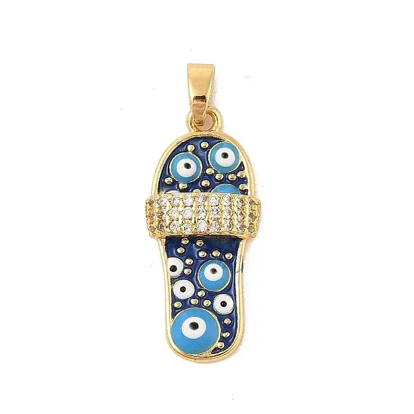 Brass Micro Pave Cubic Zirconia Pendants