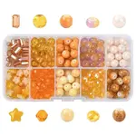 260Pcs 10 Styles Baking Paint Glass Beads