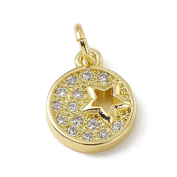 Brass Micro Pave Cubic Zirconia Charms