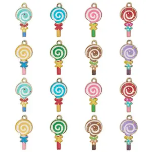 40Pcs 8 Styles Alloy Enamel Pendants