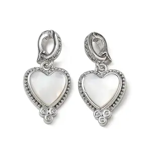 Brass Micro Pave Clear Cubic Zirconia Pendants