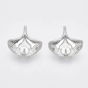 Brass Micro Pave Clear Cubic Zirconia Peg Bails Charms