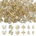 60G 6 Styles Metal Enlaced Transparent Acrylic Beads