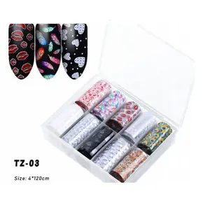 10Rolls Nail Art Transfer Stickers