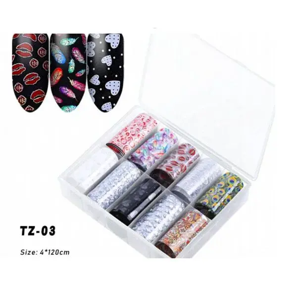 10Rolls Nail Art Transfer Stickers