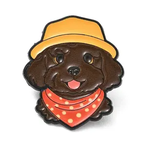 Poodle in Bucket Hat  Alloy Enamel Pins