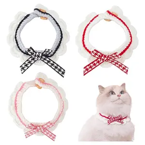 3Pcs 3 Colors Acrylic Fibers Cat Bowknot Collar